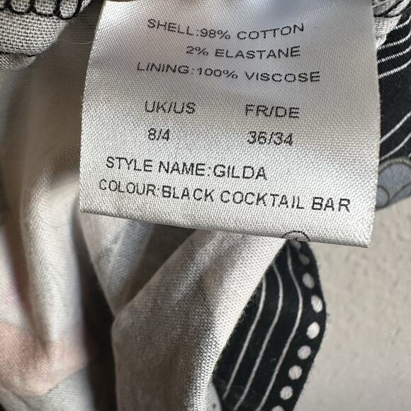 Lindy Bop Dress 4 Black Cat Dog Cocktail Bar Print Flared Twee Retro 50’s - Picture 6 of 10